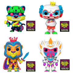 Funko Pop! Blacklight Battle - Blacklight Bandits, Proto Robos, Pop Protectors & Killer Crowns Set of 4 (LE 6250 PCS)