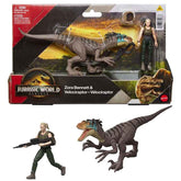 Jurassic World Rebirth Zora Bennett and Velociraptor Action Figure 2-Pack