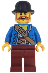 Wild West Train Bandit - Male, Blue Jacket, Dark Red Legs, Black Bowler Hat adp192