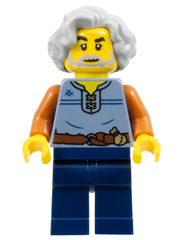 Tapestry Weaver - Sand Blue Vest, Dark Blue Legs, Light Bluish Gray Wavy Hair cas583