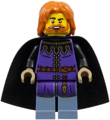 Queen's Tax Collector - Dark Purple Surcoat, Sand Blue Legs, Black Cape, Dark Orange Hair cas588