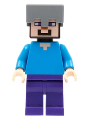 Steve - Dark Purple Legs, Flat Silver Helmet min016