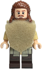 Qui-Gon Jinn - Poncho, Reddish Brown and Light Bluish Gray Beard sw1334