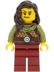 Viking Warrior - Female, Leather Armor, Dark Red Legs, Dark Brown Hair vik041