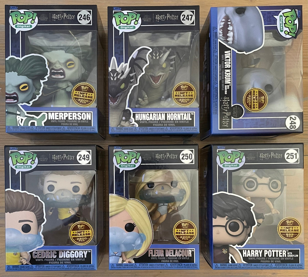 Funko Pop! Digital: Harry Potter - Harry, Cedric, Fleur, Krum, Horntail & Merperson (Set of 6)