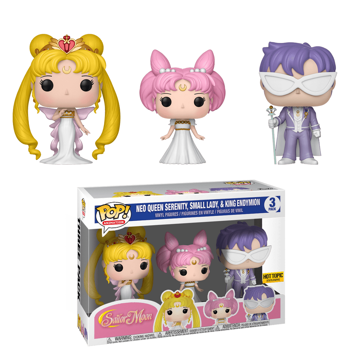 FUNKO POP! ANIMATION: SAILOR MOON - [3PK] NEO QUEEN SERENITY, SMALL LADY, & KING ENDYMION **HOT TOPIC EXCLUSIVE**