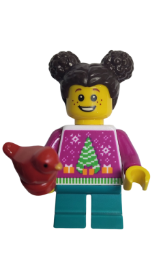 Ugly Christmas Sweater Girl w/ Red Bird BAM 2024
