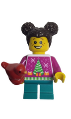 Ugly Christmas Sweater Girl w/ Red Bird BAM 2024