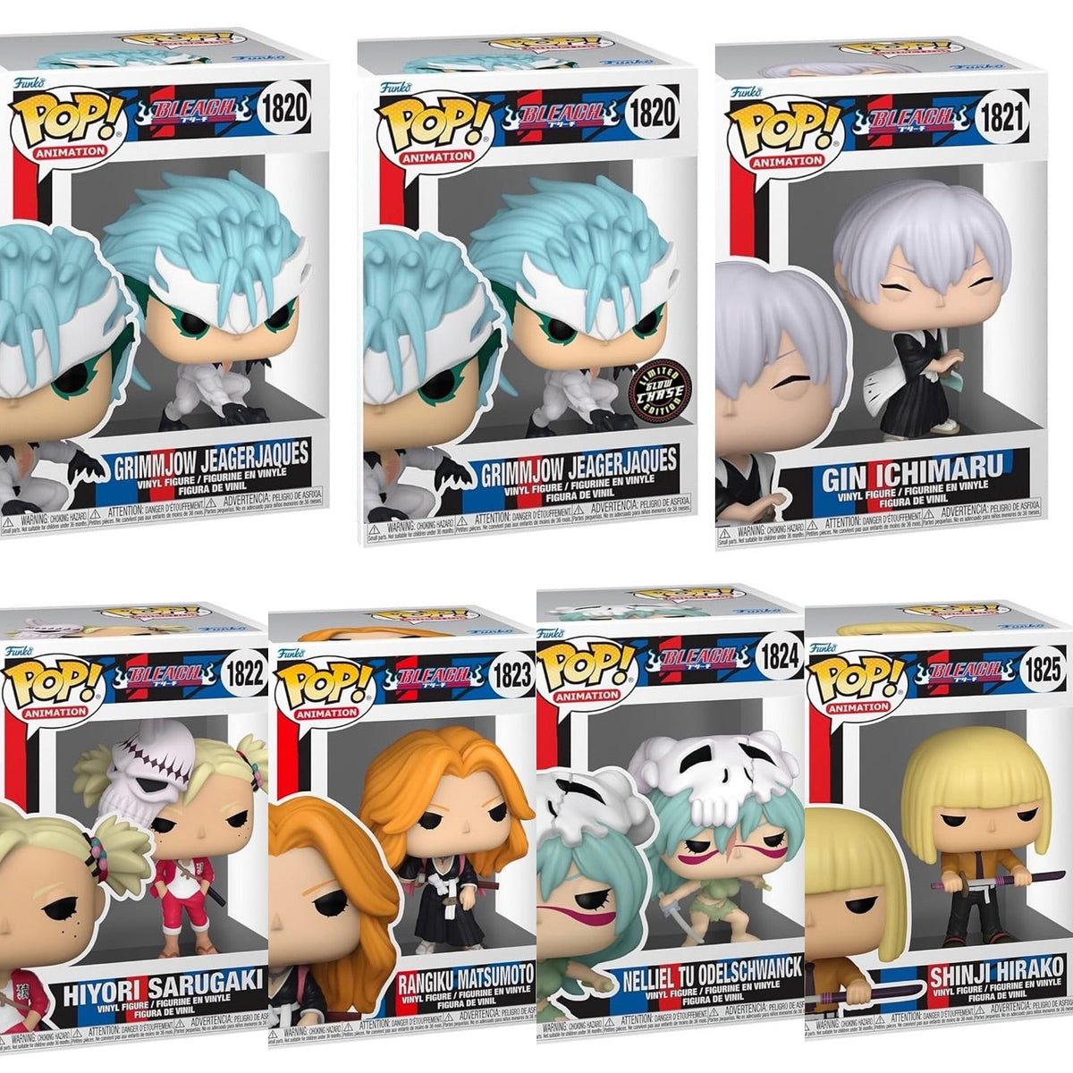 Funko Pop! Anime: Bleach - Grimmjow / Gin / Hiyori / Rangiku / Nelliel / Shinji