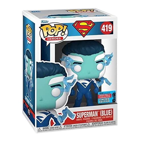 Funko POP! Heroes: DC - Superman - (Blue) - (NYCC/Fall Con) - DC Comics - Collectable Vinyl Figure For Display - Gift Idea - Official Merchandise - Toys For Kids & Adults - Comic Books Fans