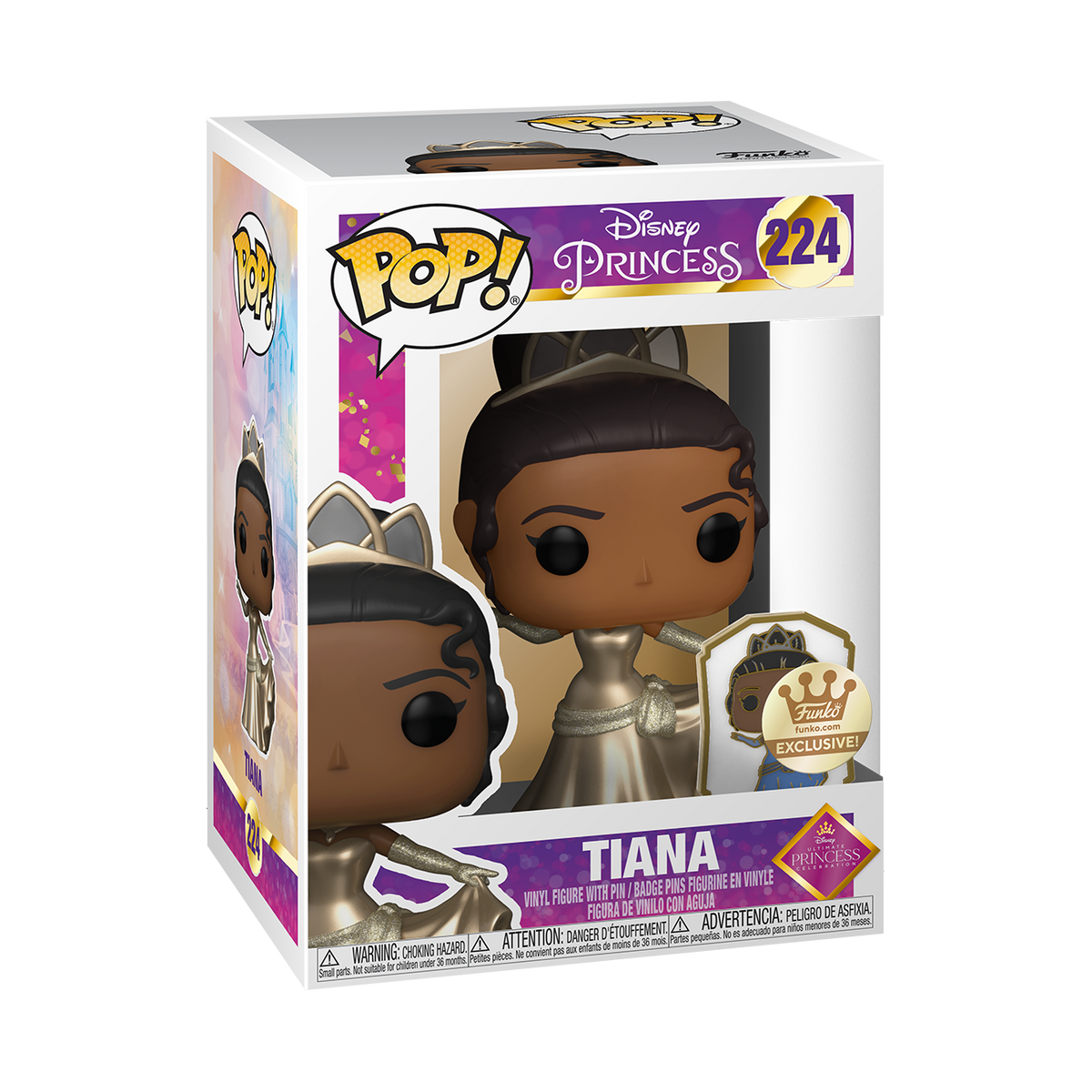 Funko Pop! DISNEY ULTIMATE PRINCESS TIANA WITH PIN #224 *FUNKO SHOP EXCLUSIVE*