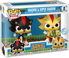 Funko Pop! Games: Sonic The Hedgehog - Shadow & Super Shadow (Glow in The Dark Special Edition) 2-Pack
