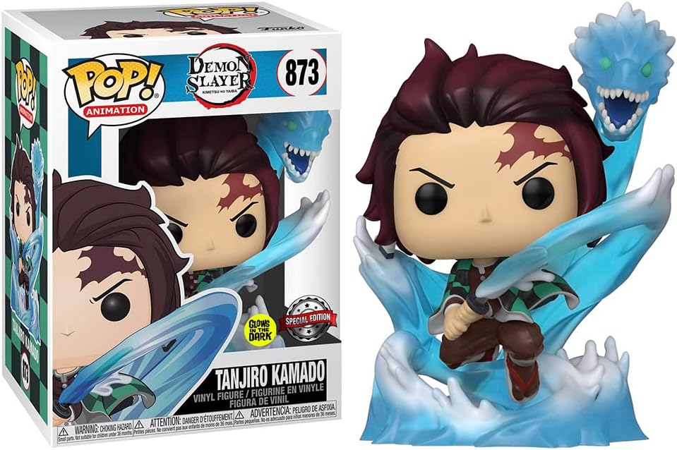 Funko Pop! Animation: Demon Slayer - Tanjiro Kamado with Dragon (Glow in the Dark Special Edition) #873 [Minor box damage]
