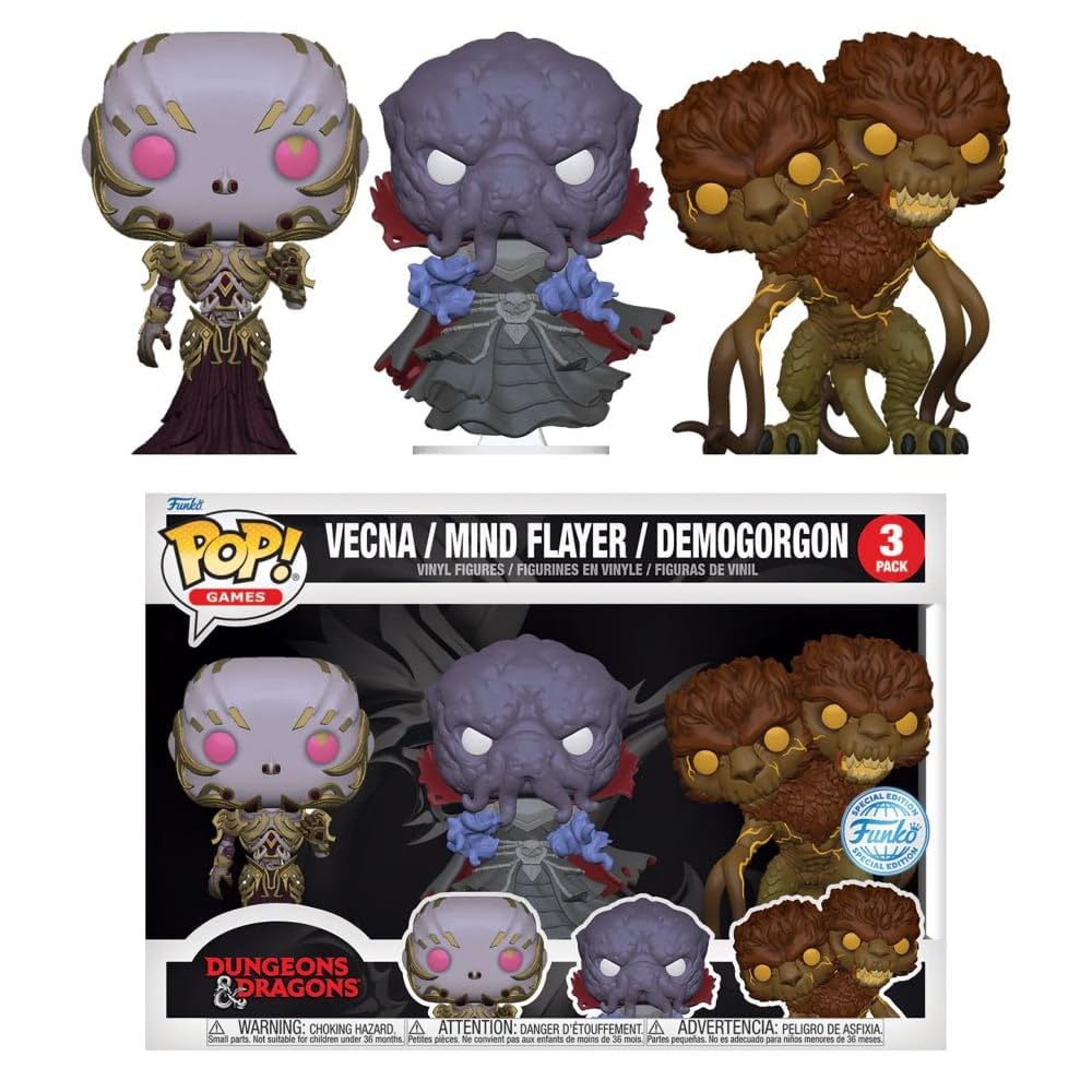 Funko Pop! Games: Dungeons & Dragons - Vecna, Mind Flayer & Demogorgon (Special Edition) 3-Pack