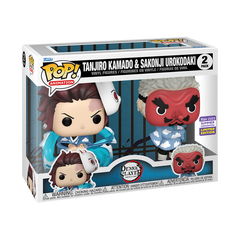 FUNKO POP! ANIME DEMON SLAYER TANJIRO KAMADO & SAKONJI UROKODAKI 2-PACK [2023 SDCC SHARED EXCLUSIVE] *PREORDER*