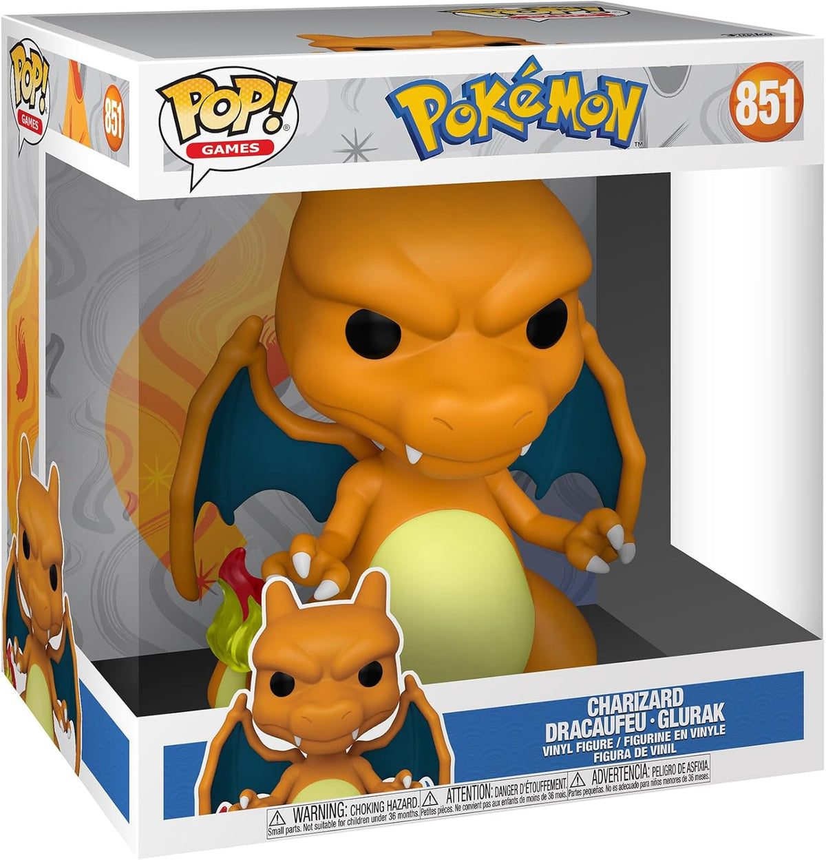 Funko Pop! Games: Pokémon - Charizard (Jumbo 10") #851