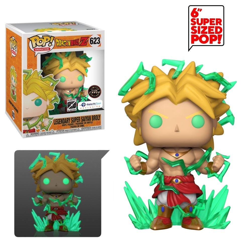 Funko Pop! Animation: Dragon Ball Z - Legendary Super Saiyan Broly (6" Glow in the Dark Chase Galactic Toys Exclusive) #623