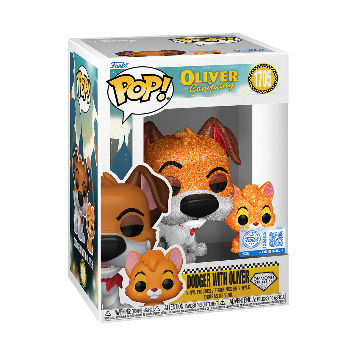 Funko Pop! Disney: Oliver & Company - Dodger with Oliver (Diamond) #1705 [Funko Special Edition - Specialty Series Exclusive]