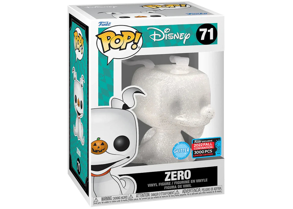 Funko Pop! Disney: The Nightmare Before Christmas - Zero (2022 Fall Convention Glitter Exclusive LE 3,000 PCS) #71