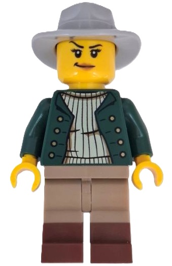 Wild West Train Cowboy - Female, Dark Green Jacket, Dark Tan Legs with Reddish Brown Boots, Light Bluish Gray Fedora adp200
