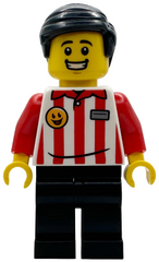 Popcorn Wagon Vendor - Red and White Striped Shirt, Black Legs, Black Hair bdp242