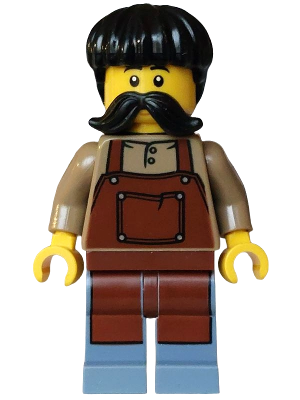Pirate - Male, Reddish Brown Apron, Black Hair and Moustache bdp260