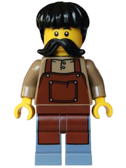 Pirate - Male, Reddish Brown Apron, Black Hair and Moustache bdp260
