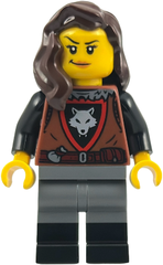 Wolfpack - Female, Dark Bluish Gray Legs with Black Boots, Dark Brown Hair bdp279