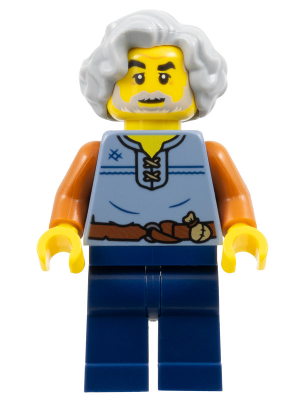 Tapestry Weaver - Sand Blue Vest, Dark Blue Legs, Light Bluish Gray Wavy Hair cas583