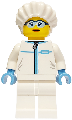 Police - City Forensic Detective Female, White Safety Jumpsuit, Safety Glasses cty1750