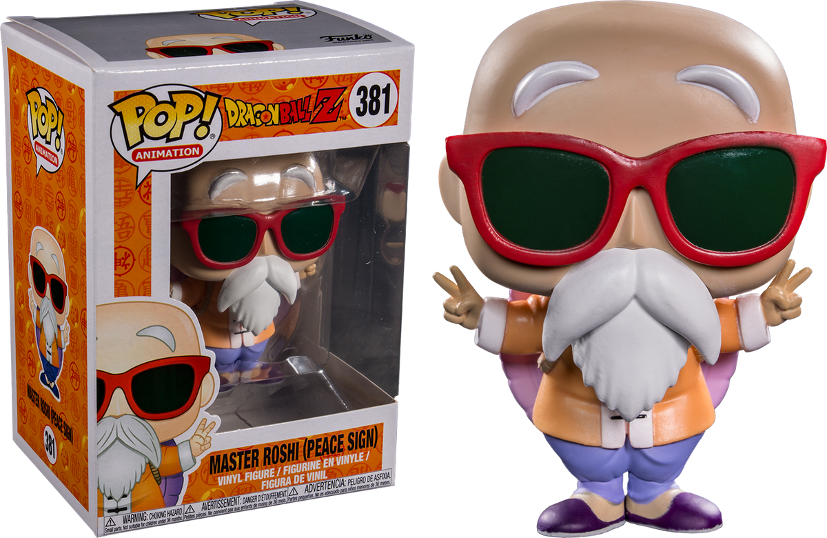 FUNKO POP! ANIMATION: DRAGON BALL Z [DBZ] - MASTER ROSHI [PEACE SIGN] #381