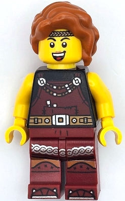 Viking Blacksmith - Female, Dark Red Overalls, Dark Red Legs with Trim, Dark Orange Hair idea167