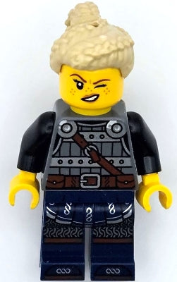Viking Shield-Maiden - Dark Bluish Gray and Silver Armor, Dark Blue Legs with Trim, Tan Hair idea170