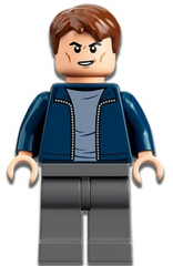 Security Guard - Male, Dark Blue Jacket, Dark Bluish Gray Legs, Reddish Brown Hair