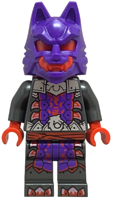Wolf Mask Warrior - Dark Purple and Red Mask njo895
