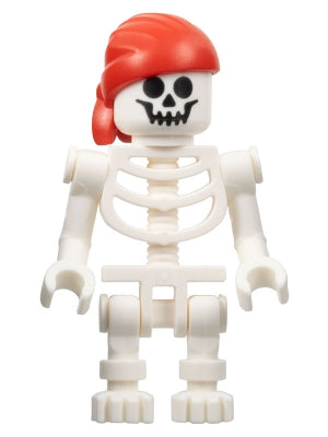 Skeleton - Standard Skull, Bent Arms Vertical Grip, Red Bandana with Double Tail in Back pi195