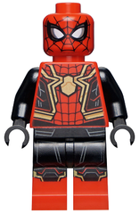 Spider-Man - Black and Red Suit, Large Gold Spider, Gold Knee Trim (Integrated Suit) sh0778