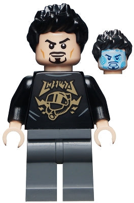 Tony Stark - Black Shirt with Gold Helmet sh747
