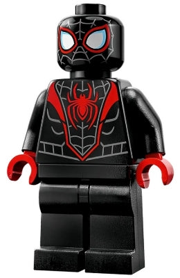 Spider-Man (Miles Morales) - Dark Bluish Gray Webbing on Head, Red Hands sh855
