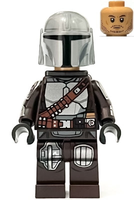 The Mandalorian / Din Djarin / 'Mando' - Silver Beskar Armor, Jet Pack, Helmet with Top Lines sw1258