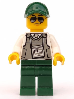 Security Officer - Dark Green Legs, Dark Green Cap with Hole, Sunglasses trn243
